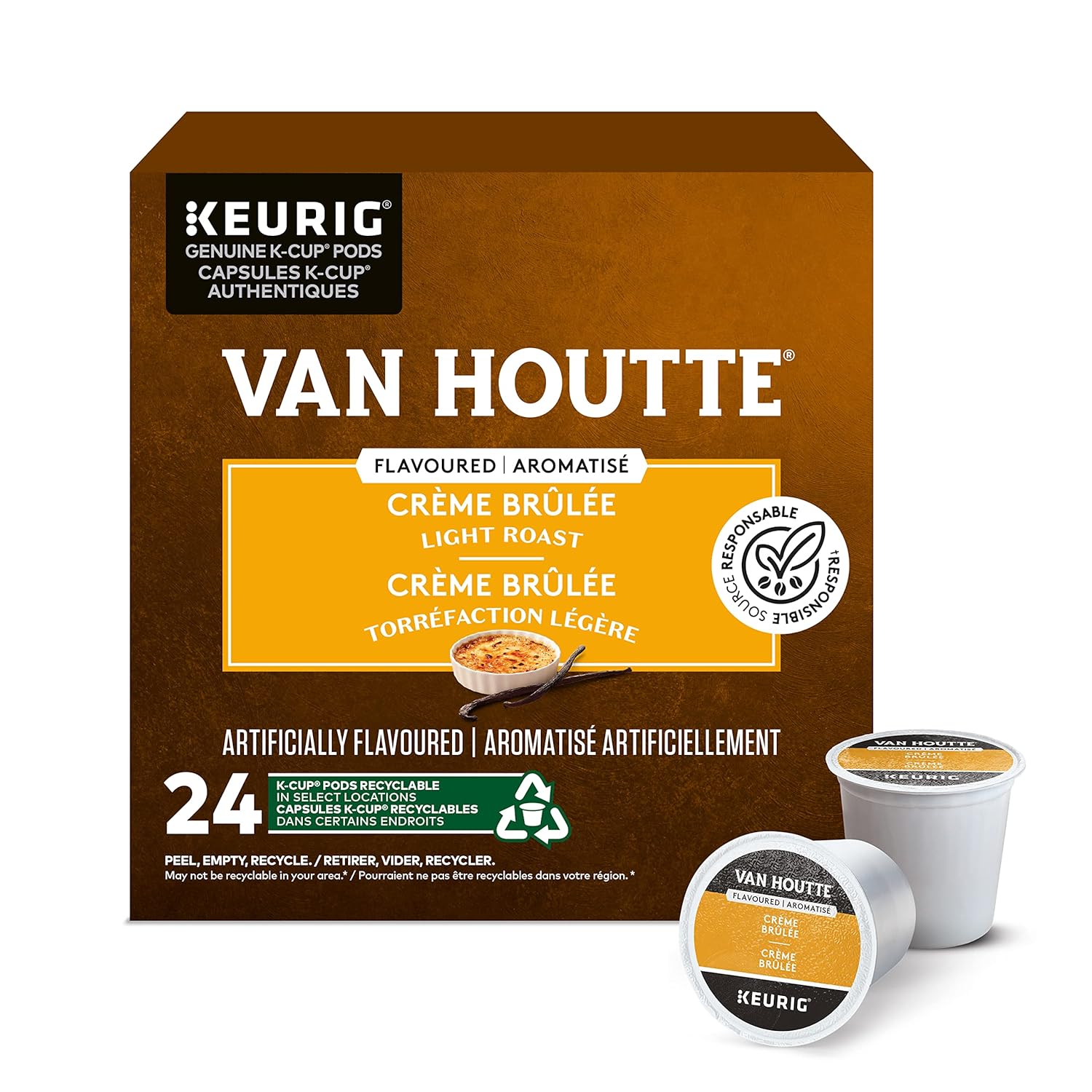 Van Houtte Creme Brulee Coffee, 24 Count K-Cups For Keurig Brewers