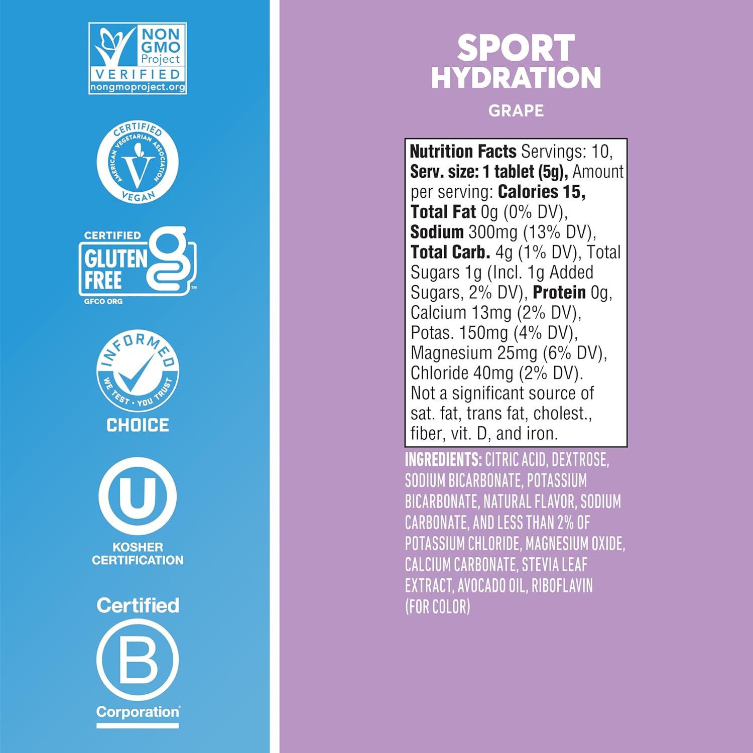 Nuun Sport: Electrolyte Drink Tablets, Grape, 1.9 Oz ( Pack of 8 ) : Health & Household