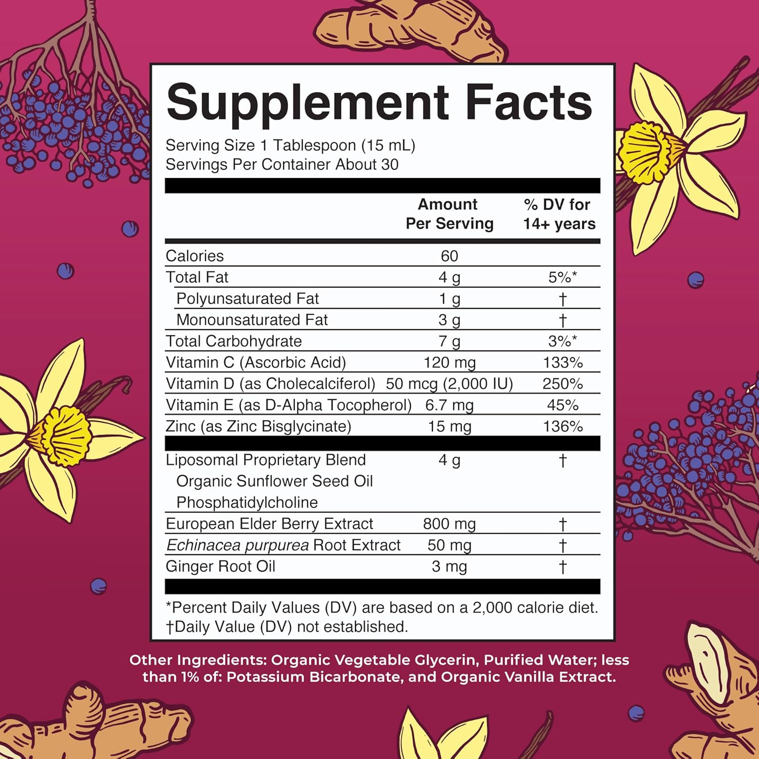MaryRuth Organics Elderberry Liquid with Vitamin C and Zinc for Adults & Kids | 7 in 1 Immune Support & Defense Liquid Vitamins | Vegan | Gluten Free | Non-GMO | 30 Servings