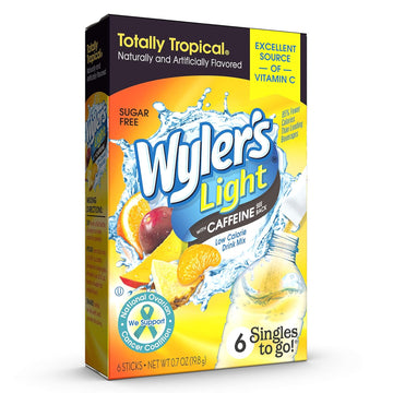 Wyler'S Light Singles Caffeinated Water Drink Mix To Go Powder Packets, Totally Tropic, 8 Count