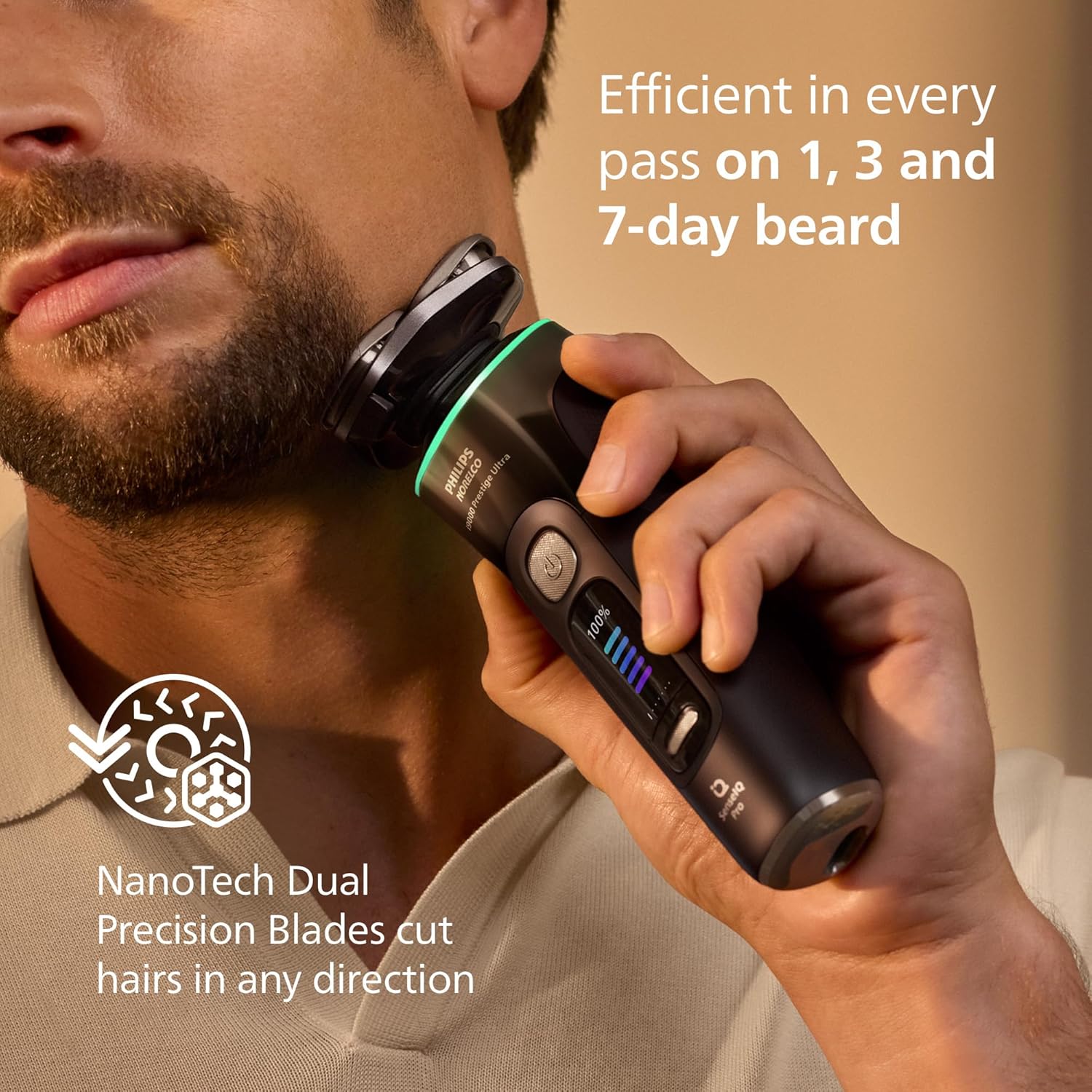Philips Norelco Shaver I9000 Prestige Ultra, Wet & Dry Electric Shaver, Dark Slate, Senseiq Pro Technology, Triple Lift & Cut System, 360 Rotating Nanotech Precision Blades, Quick Clean Pod, Xp9402/86 : Beauty & Personal Care
