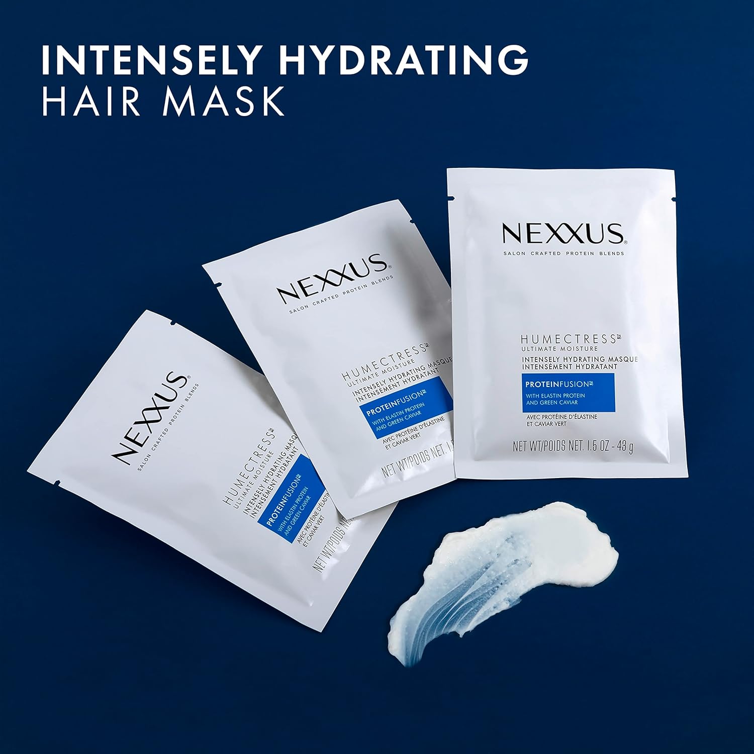 Nexxus Shampoo and Conditioner and 3 Hair Treatment Masks Therappe Humectress 5 Count for Dry Hair Silicone-Free, Moisturizing Caviar Complex and Elastin Protein 33.8 oz, 2 count and 1.5 oz, 3 count : Beauty & Personal Care