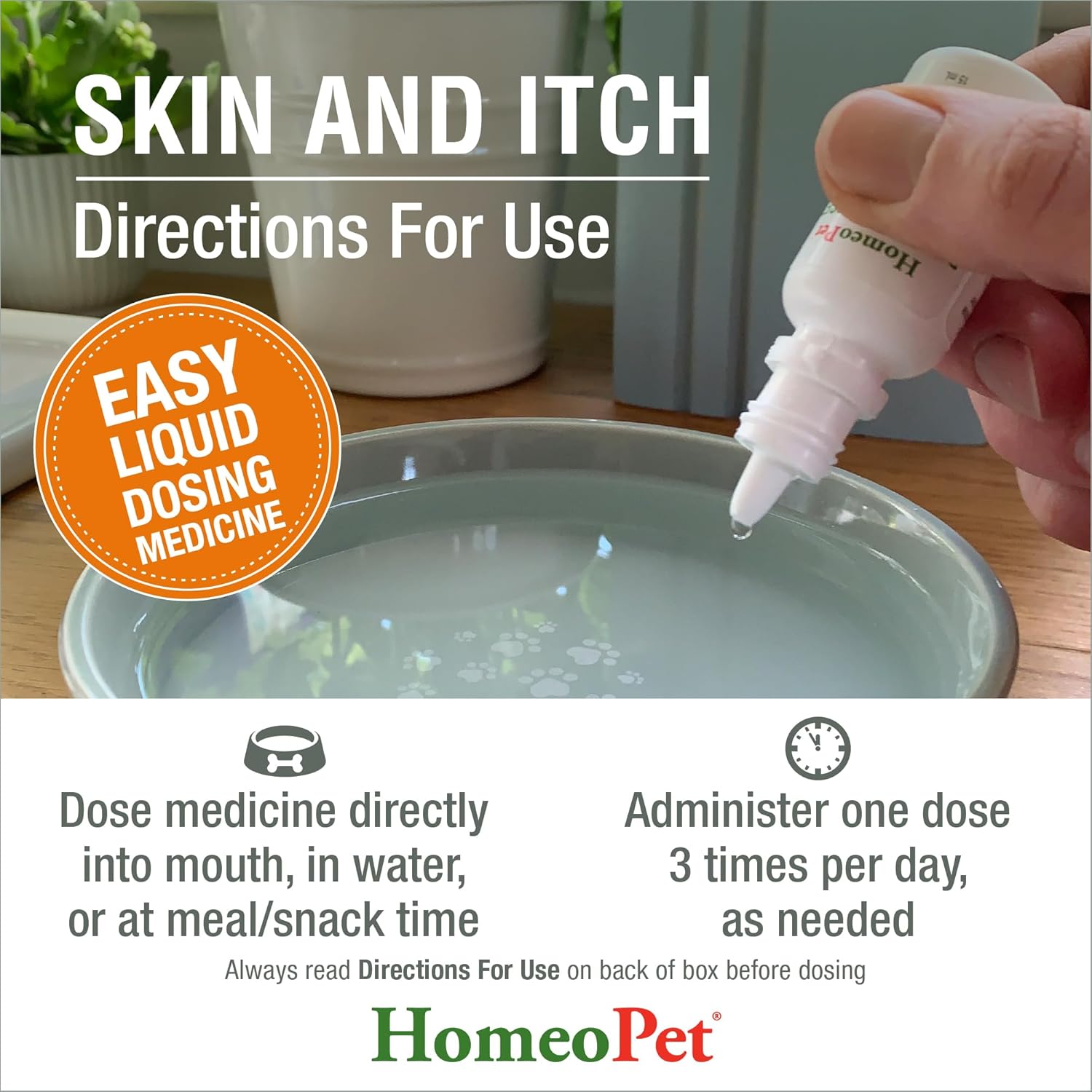 Homeopet Skin And Itch, Safe And Natural Itch Relief For Dogs And Cats, Coat And Skin Soother For Pets, 15 Milliliters : Pet Itch Remedies : Pet Supplies
