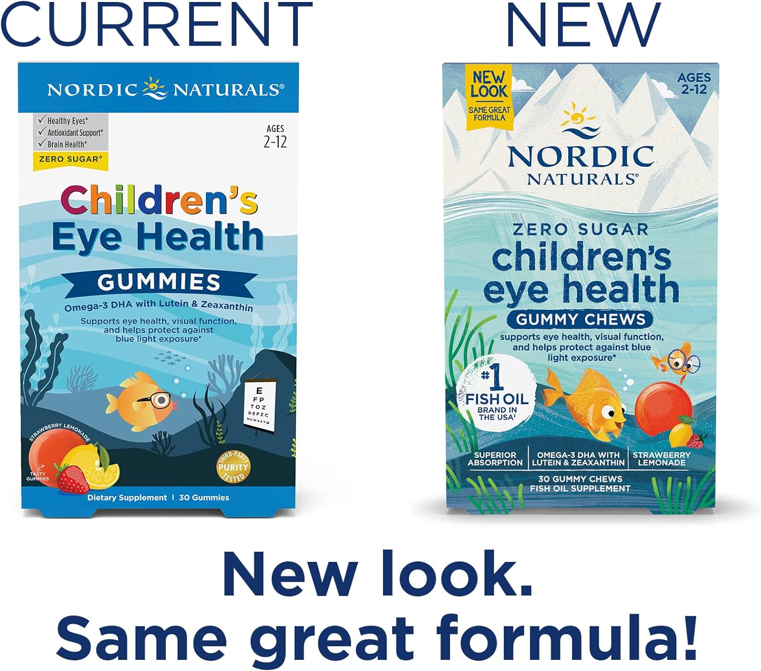 Nordic Naturals Children’s Eye Health Gummies, Strawberry Lemonade - 30 Gummies for Kids - 484 mg Total Omega-3s DHA, Lutein & Zeaxanthin - Brain Health, Antioxidant Support, Non-GMO - 30 Servings : Health & Household