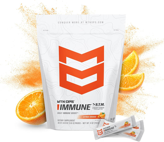 Mtn Ops Daily Stm Immune Booster - Citrus Orange Flavor, 30 Stick Pouch