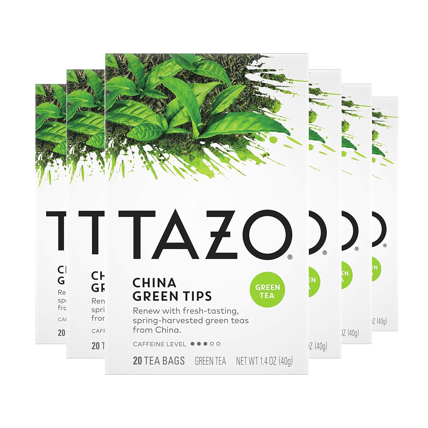 Tazo Tea Bags, Green Tea, China Green Tips, 20 Count (Pack Of 6)