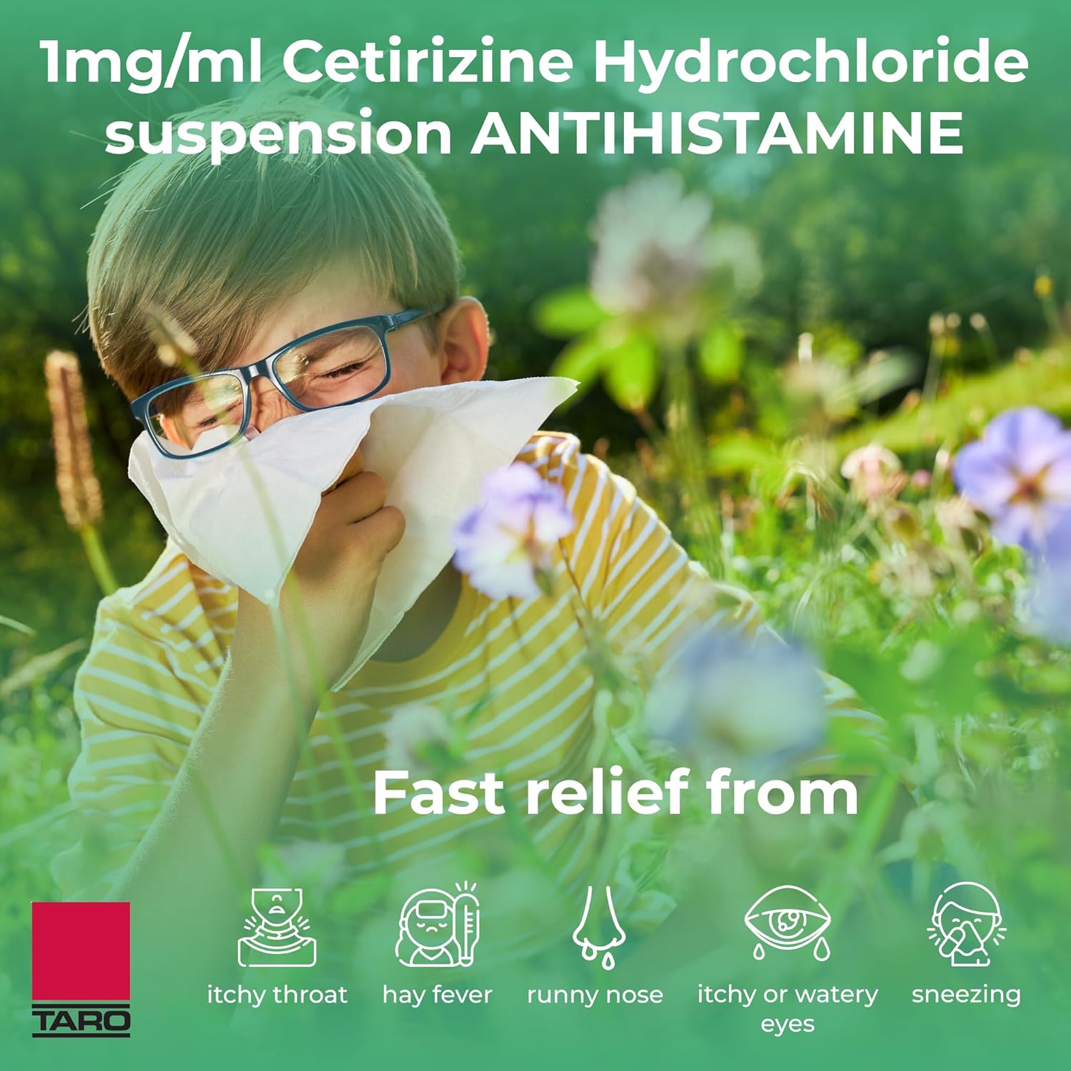 Taro Children'S Allergy Medicine, Sugar Free Grape Flavor, Cetirizine Kids Antihistamine Oral Solution Syrup For Indoor & Outdoor Allergy Relief, 24-Hour Symptom Relief, 4 Fl Oz : Health & Household