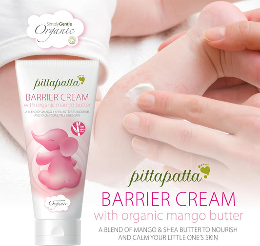 Pittapatta - Cheeky Baby, Organic Barrier Cream - Blend Of Mango & Shea Nut Butter - Soothe Baby Eczema & Psoriasis, Protects Against Harsh Weather, Relieve Itching - 150Ml