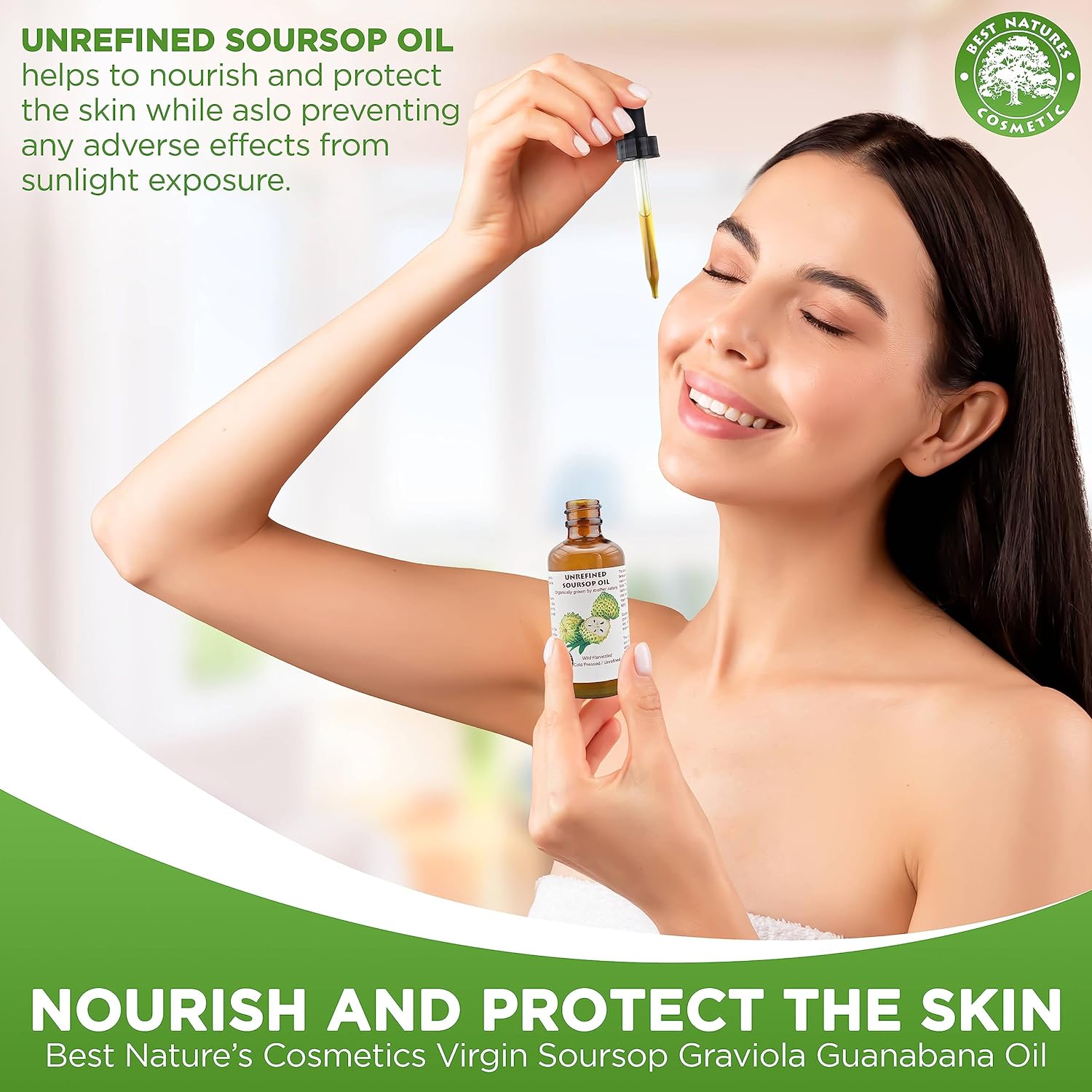 Best Nature's Cosmetics Virgin Soursop Graviola Guanabana Oil (Organic, Undiluted, Unrefined) 2oz / 60 ml – Natural Moisturizer for Dry and Damaged Skin. : Health & Household