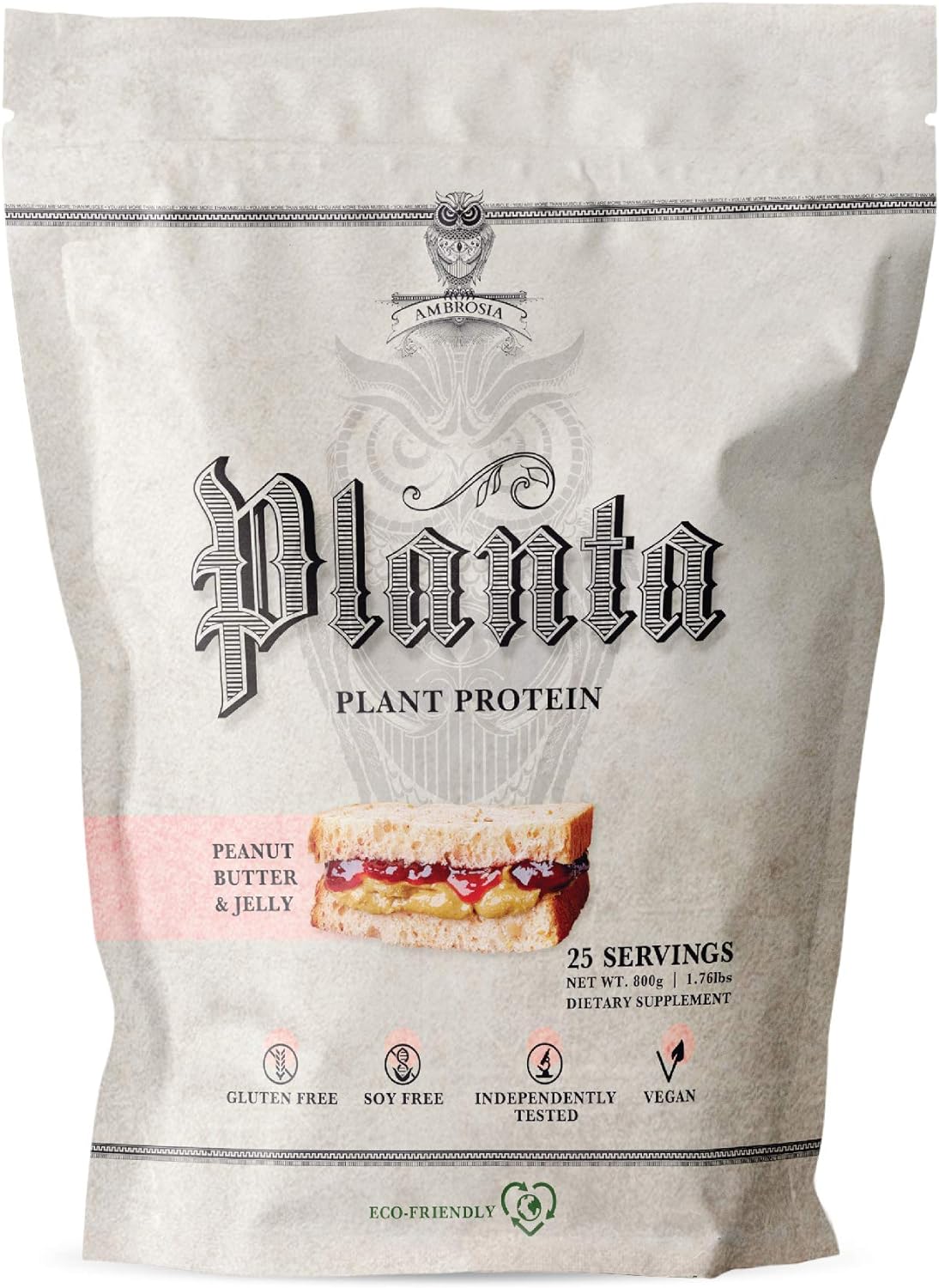Ambrosia Planta - Premium Organic Plant-Based Protein | Vegan & Keto Friendly | Gourmet Flavors With No Bloating Or Stomach Upset | Gluten & Soy Free | No Added Sugar | 25 Servings | Vanilla
