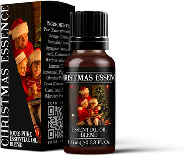Mystix London | Christmas Essence Pure & Natural Essential Oil Blend 10ml - for Diffusers, Aromatherapy & Massage Blends | Perfect as a Gift | Vegan, GMO Free
