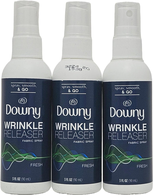 Downy Travel Sized Wrinkle Release Spray 3 oz (Pack of 3) - Effortless Wrinkle-Free Clothes On-The-Go! - Includes Phoenix Rose Fridge Sticker