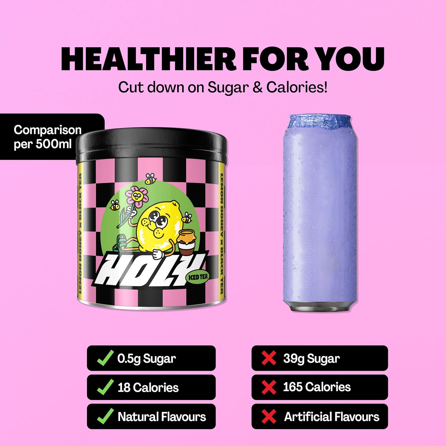 Holy Iced Tea Blackberry X Black Tea | 50 Portions With Antioxidants & Superfoods | Sugar-Free Iced Tea With Relax Formula | Vegan With 100% Natural Fruit Flavours