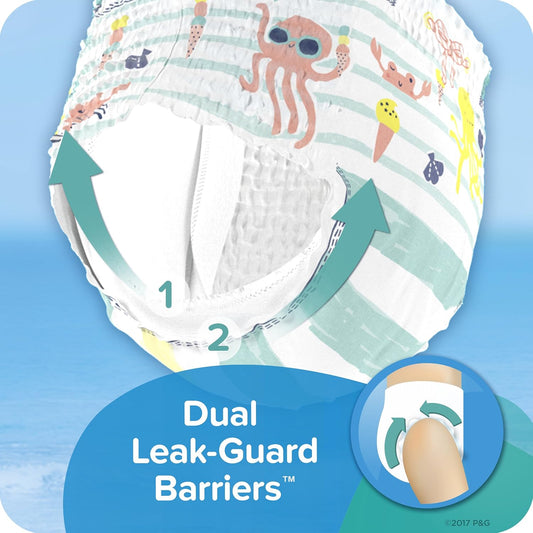 Pampers Splashers Swim Diapers Disposable Swim Pants, Medium (20-33 Lb), 18 Count (Pack Of 2) Twin Pack
