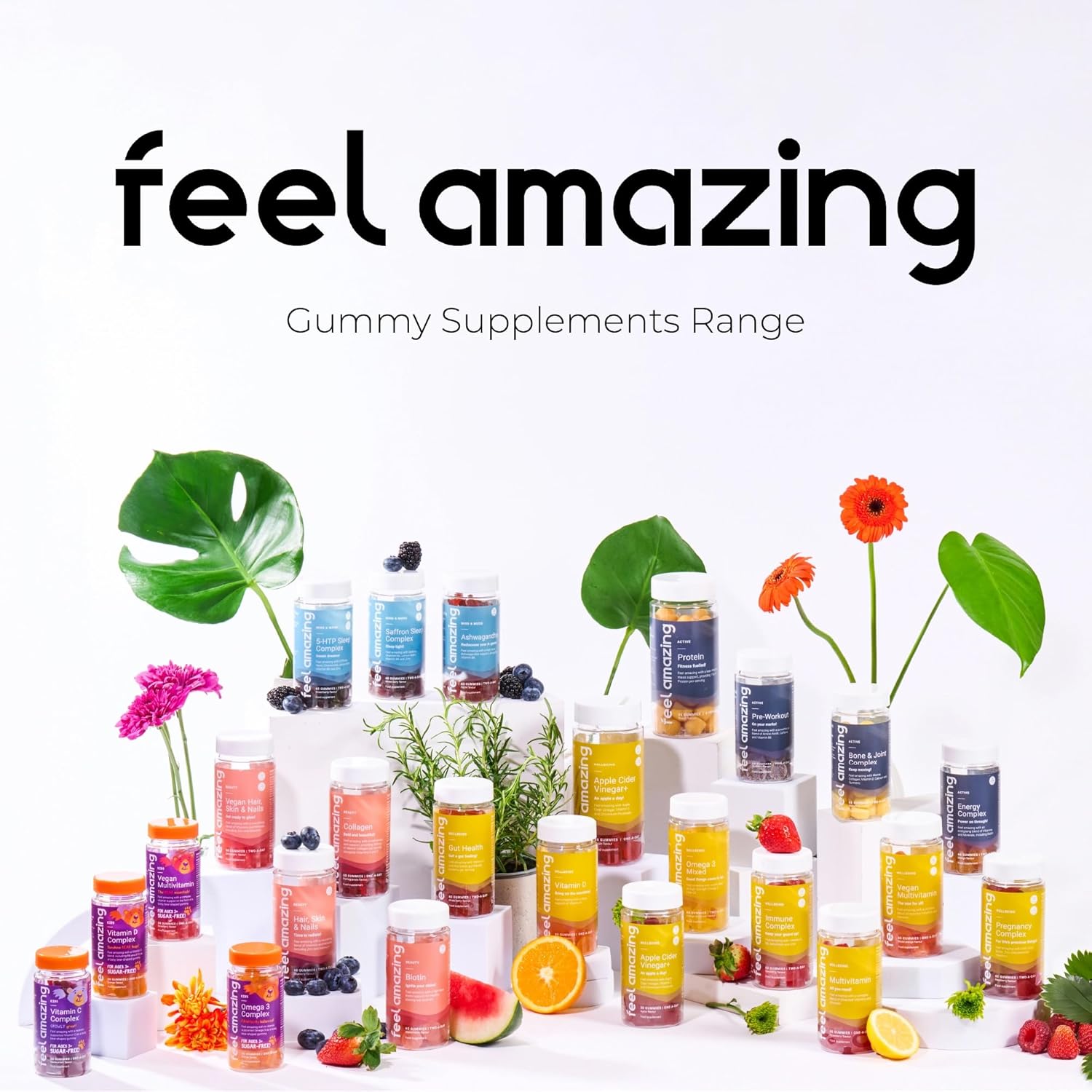 Feel Amazing Multivitamin Gummies - Comprehensive Nutrient Support - Vitamins & Minerals - Strawberry Flavour, Halal, 60 Gummies, 2-Month Supply (1) : Amazon.co.uk: Health & Personal Care