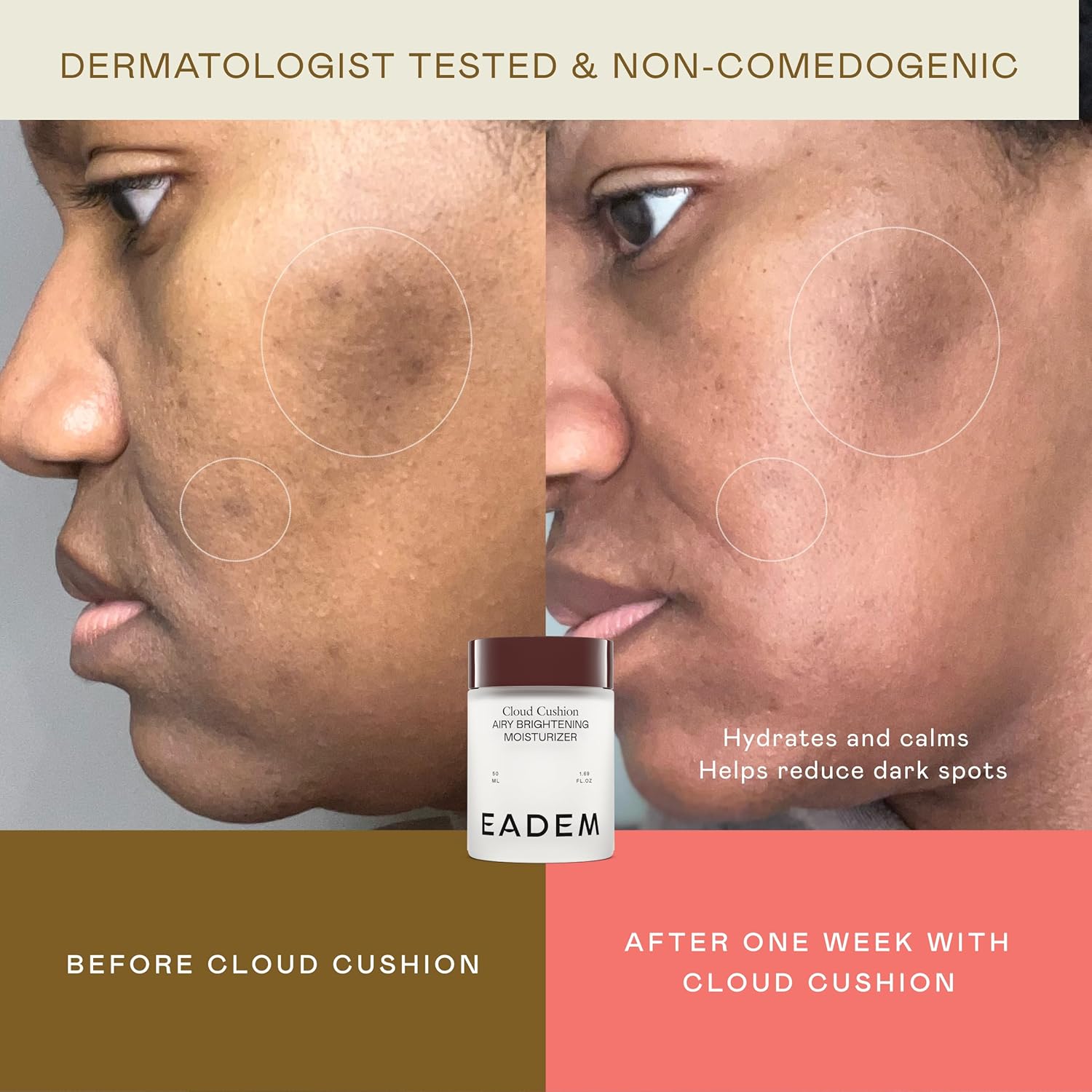 Eadem Cloud Cushion, Face Moisturizer Cream, Skin Care Ultra Repair Cream, Skin Barrier Repair, Hydrating Skincare Cleanser & Moisturizer With Peptides & Ceramides, Face Cleanser, 1.69 Oz : Beauty & Personal Care