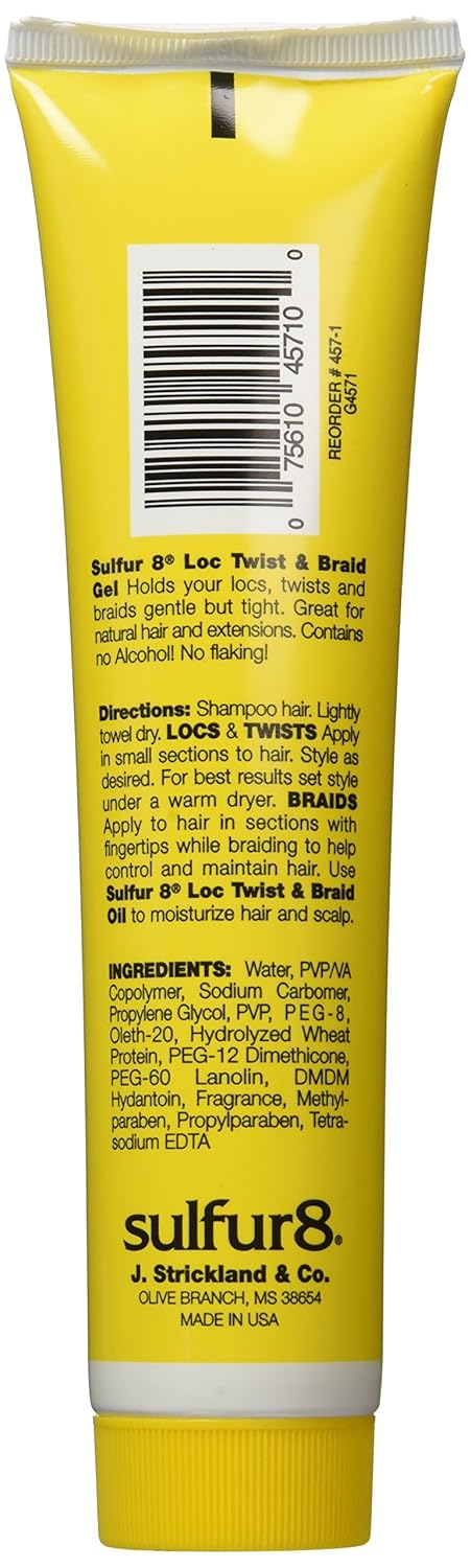 Sulfur 8 Loc Twist And Braid Gel, 6 Ounce