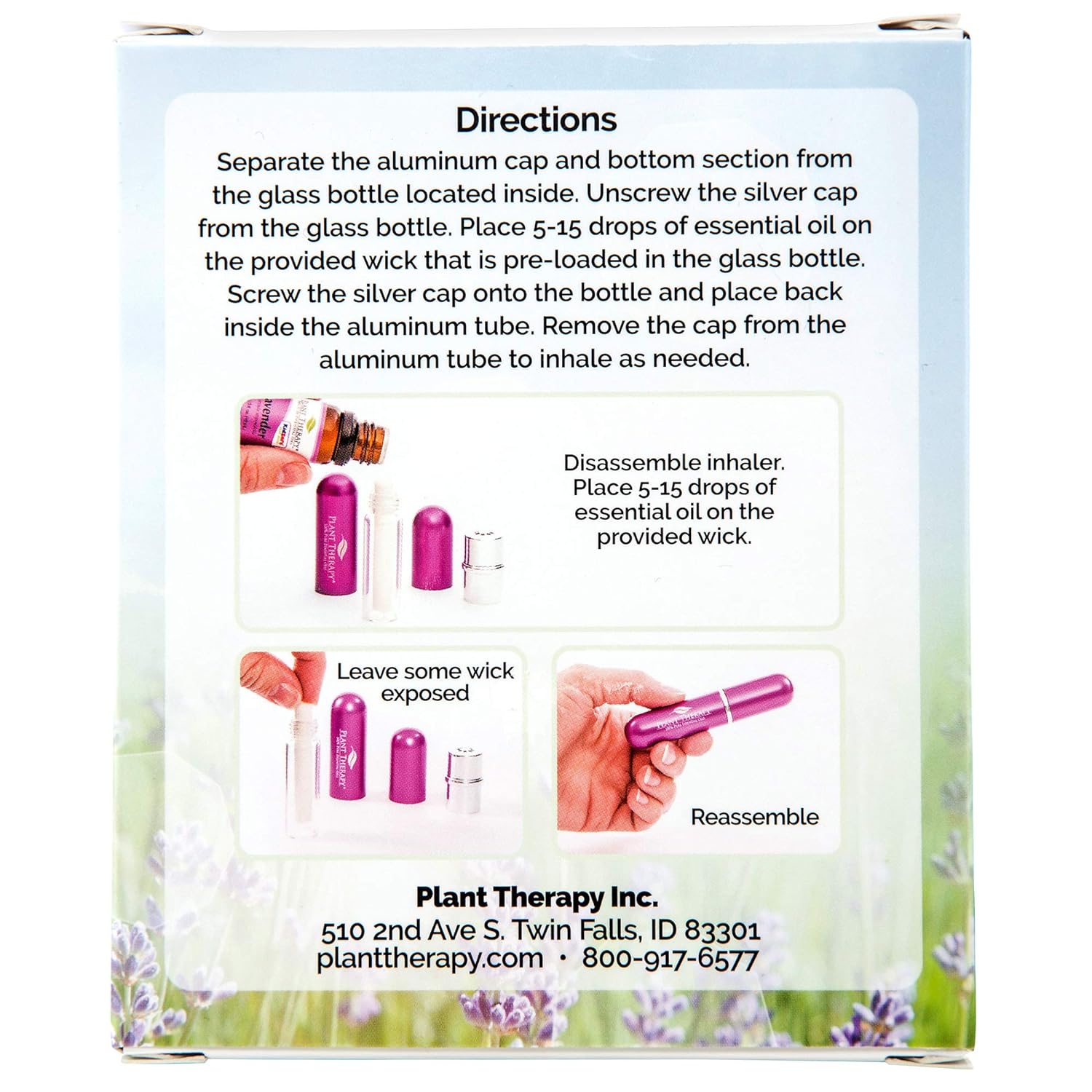 Plant Therapy Essential Oils Aromatherapy Nasal Inhaler Multi-Color Stick Tubes, 3 Pack Personal, Portable, Aluminum and Glass Nasal Inhalers With Cotton Wicks : Health & Household