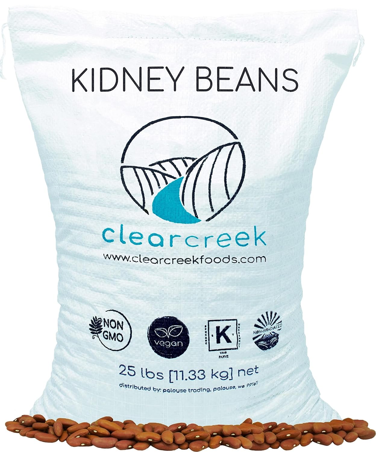 Light Red Kidney Beans Grown in Washington | 25 lbs | Non-GMO | Kosher | Vegan | Non-Irradiated