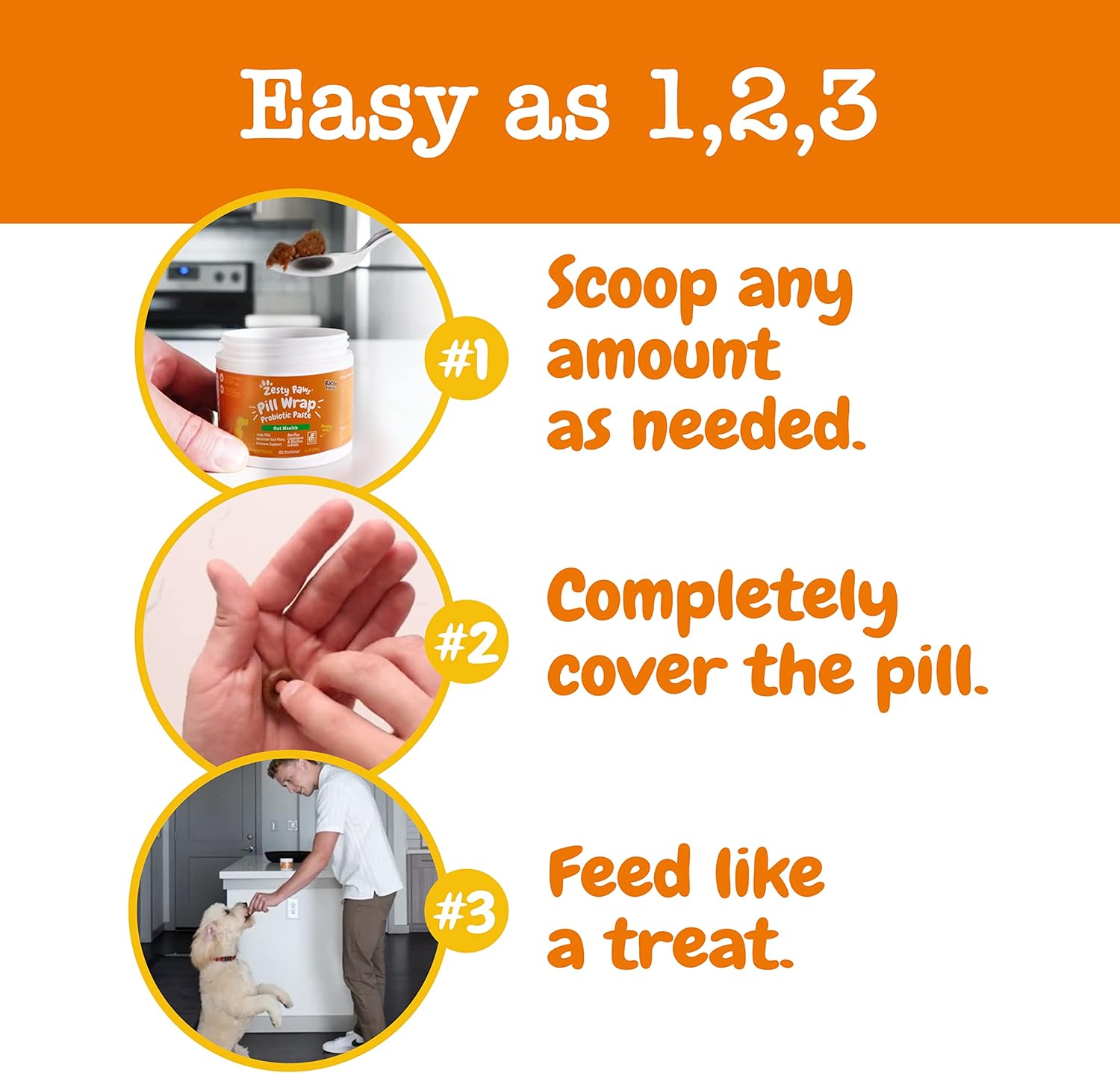 Zesty Paws Pill Wrap Probiotic Paste for Dogs - Immune & Digestive System Support - Bacon Flavor - with DE111 Bacillus subtilis - Pockets Any Pill, Tablet & Capsule for Your Dog - 60 Portions… : Pet Supplies