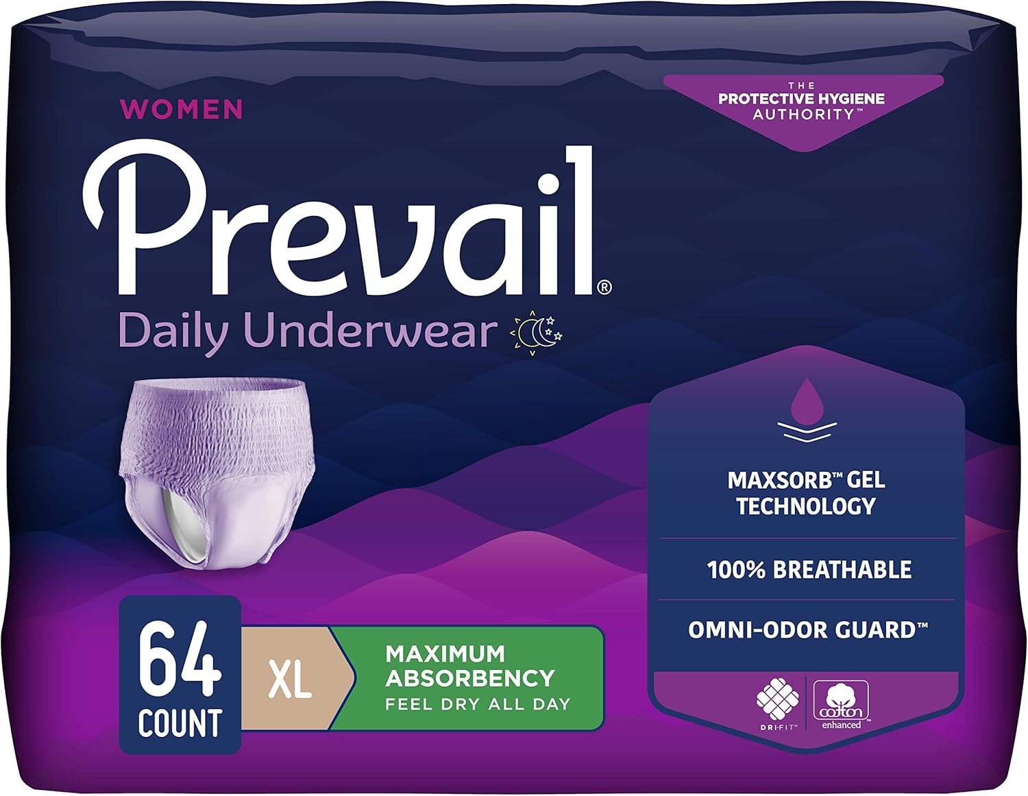 Prevail Proven | X-Large Pull-Up | Women’S Incontinence Protective Underwear | Maximum Absorbency | 64 Count