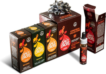 Spice Drops Christmas Spice Collection - With Cinnamon, Orange, Mulling Spices And Nutmeg Spice Drops – Great Taste Award Winning Christmas Spices Gift Set (4 X 5 Ml Bottles)