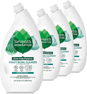 Seventh Generation Toilet Bowl Cleaner Fresh Mint Scent 4 Pack Without Chlorine Bleach Ammonia Free 24 Oz