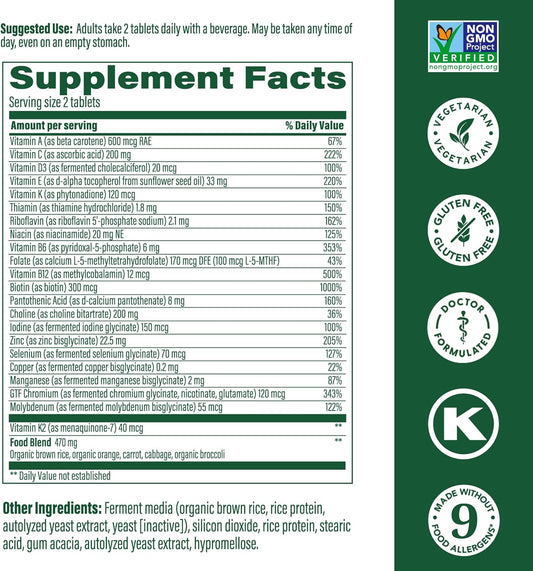 Megafood Men'S Advanced Multivitamin For Men - Doctor -Formulated - Choline, Vitamin B12, Vitamin D, Vitamin C & Zinc - Brain Health & Immune Support - Non-Gmo - Vegetarian - 60 Tabs (30 Servings)