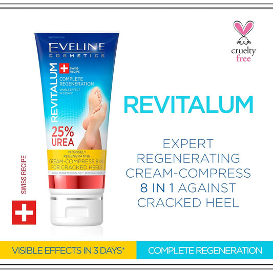 Eveline Revitalum Foot Cream Regenerating 8 In 1 Urea 25% 3.5Oz