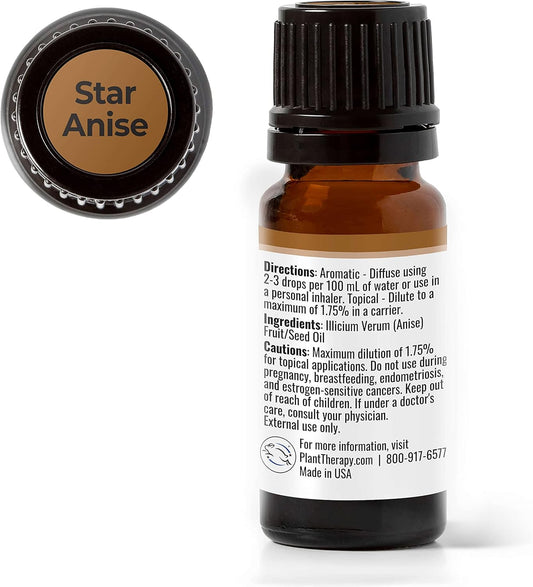 Plant Therapy Star Anise Essential Oil 100% Pure, Undiluted, Therapeutic Grade 10 Ml (1/3 Oz)