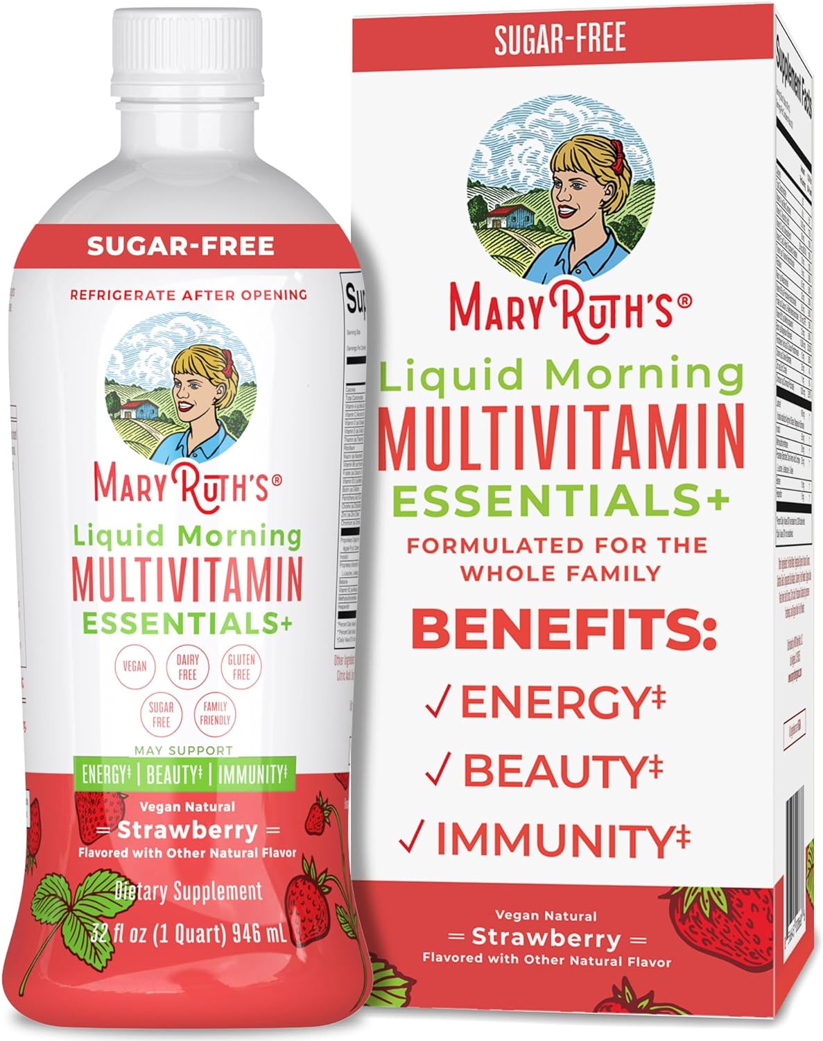 MaryRuth Organics Multivitamin Multimineral for Women Men & Kids | No Added Sugar | Vegan Liquid Vitamins for Adults & Kids | Mens, Womens Multivitamin | Energy & Beauty Booster | Non-GMO | 32 Fl Oz