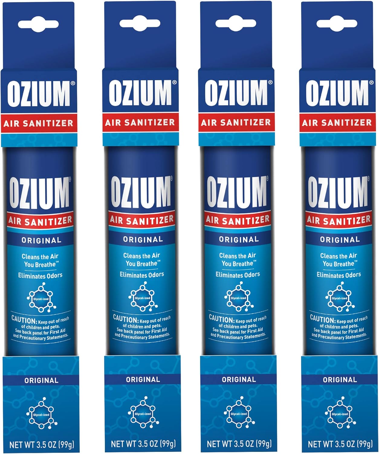 Ozium 3.5 Oz. Air Sanitizer & Odor Eliminator for Homes, Cars, Offices and More, Original Scent, 4 Pack