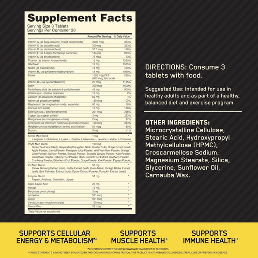Optimum Nutrition Opti-Men, Vitamin C, Zinc And Vitamin D, E, B12 For Immune Support Mens Daily Multivitamin Supplement, 90 Count (Packaging May Vary)