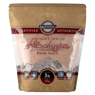 Saltworks Ancient Ocean Himalayan Pink Salt, Coarse Grain, 5 Pound Bag