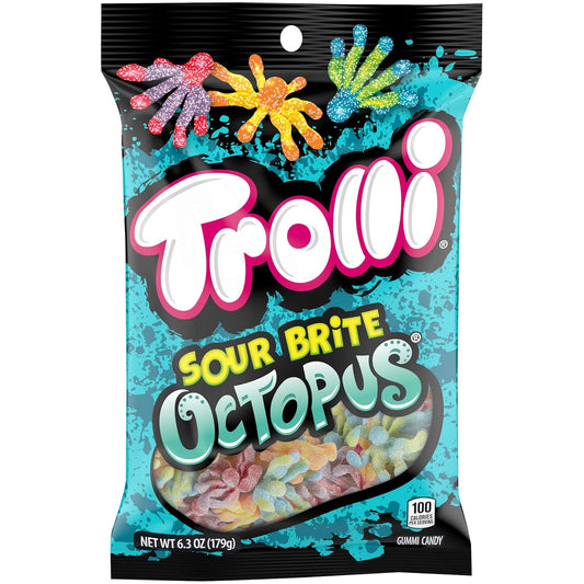 Trolli Sour Brite Octopus, Sour Gummy Candy, 6.3 Ounce (Pack Of 8)