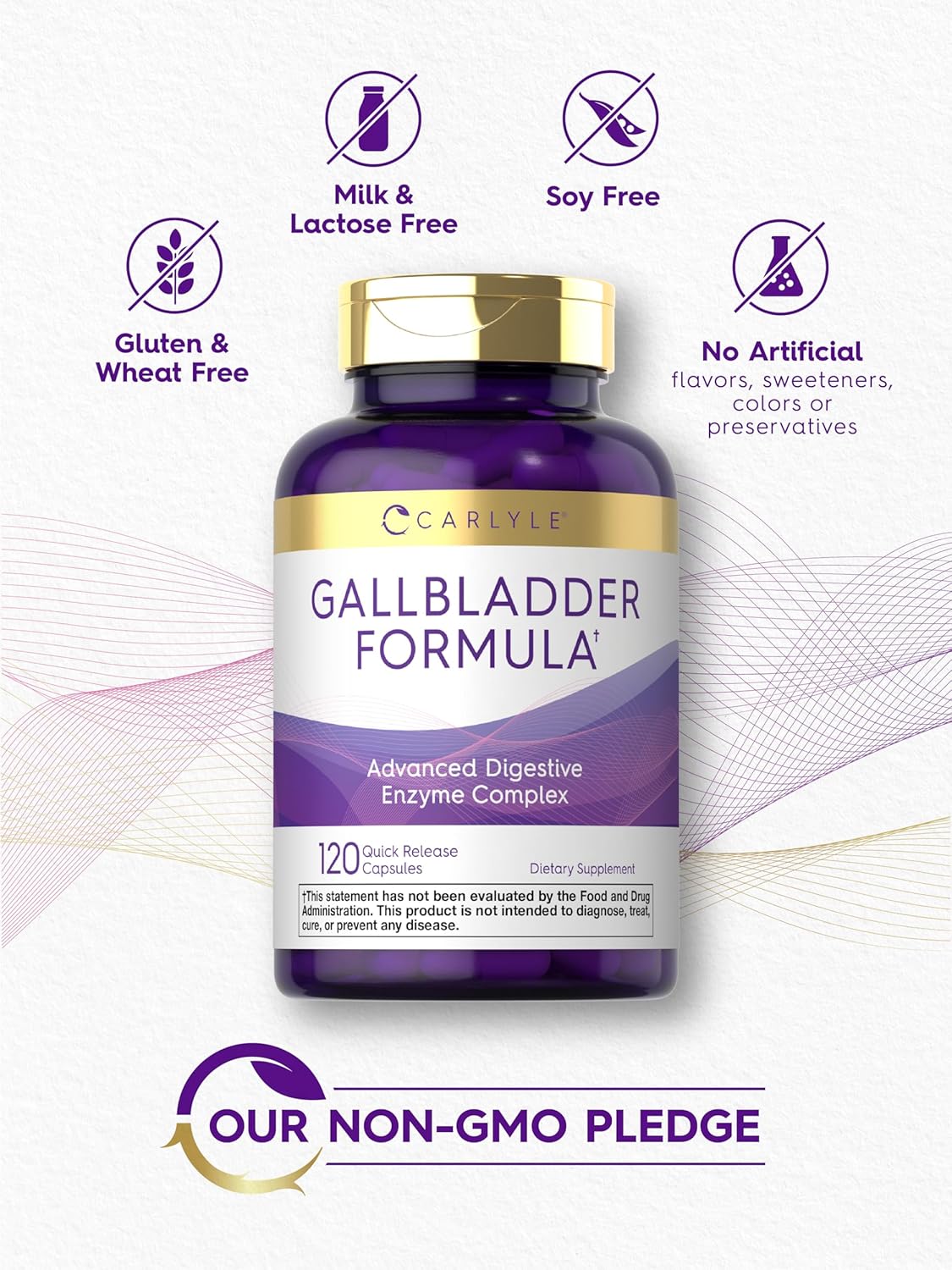 Carlyle Gallbladder Formula | 120 Quick Release Capsules | Complete Digestive Enzyme Complex | Non-GMO & Gluten Free Supplement : Health & Household