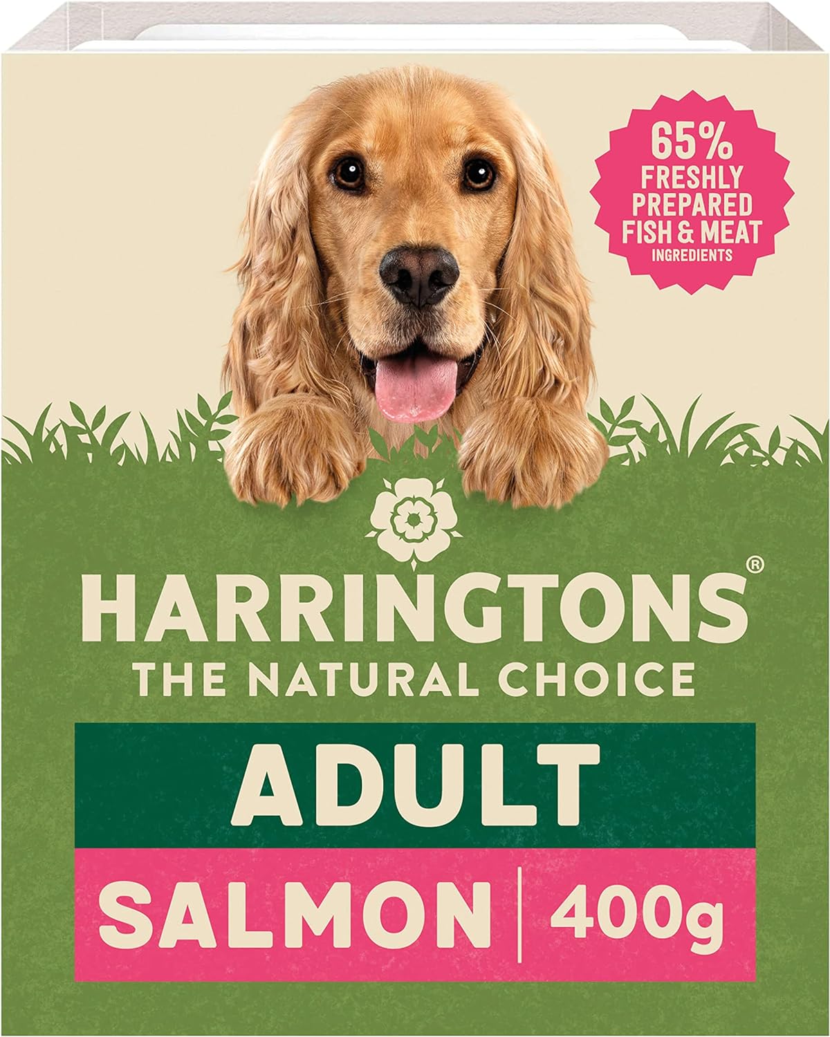 Harringtons Complete Wet Tray Grain Free Hypoallergenic Adult Dog Food Salmon & Potato 8x400g - Made with All Natural Ingredients?HARRWS-C400