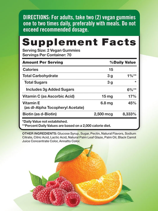 Hair Skin And Nails Gummies | 80 Count | 2500Mcg Of Biotin | Vegan, Non-Gmo, Gluten Free Supplement | Vitamin For Women & Men | By Nature'S Truth