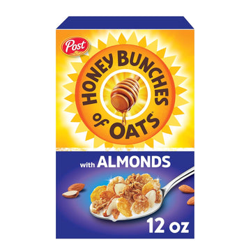 Honey Bunches of Oats with Almonds Breakfast Cereal, Honey Cereal with Granola Clusters and Sliced Almonds, 12 OZ Box