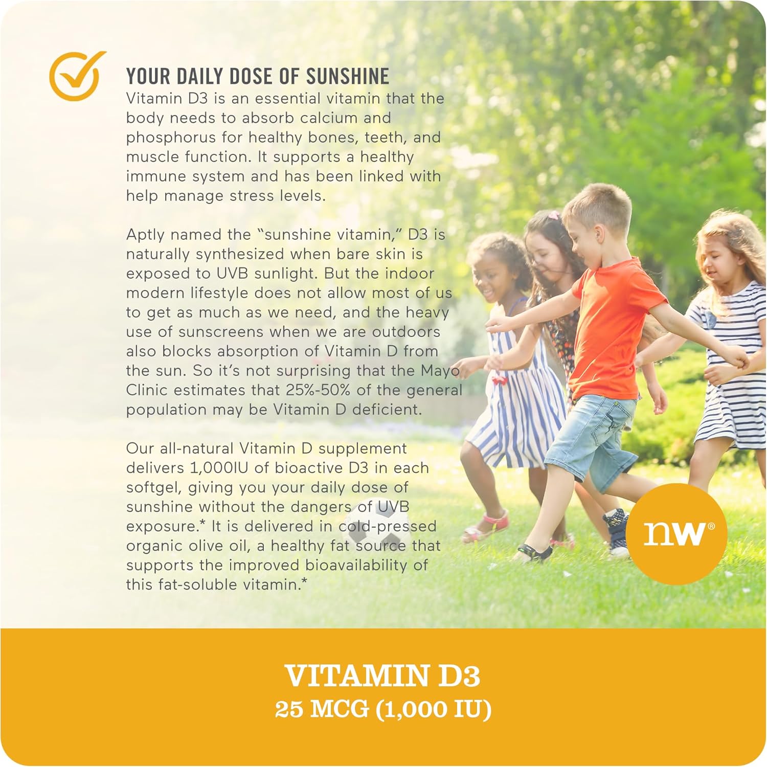 NatureWise Vitamin D3 1000iu (25 mcg) 1 Month Supply for Healthy Muscle Function, Bone Health and Immune Support, Non-GMO, Gluten Free in Cold-Pressed Olive Oil, Packaging May V, 30 Count : Health & Household