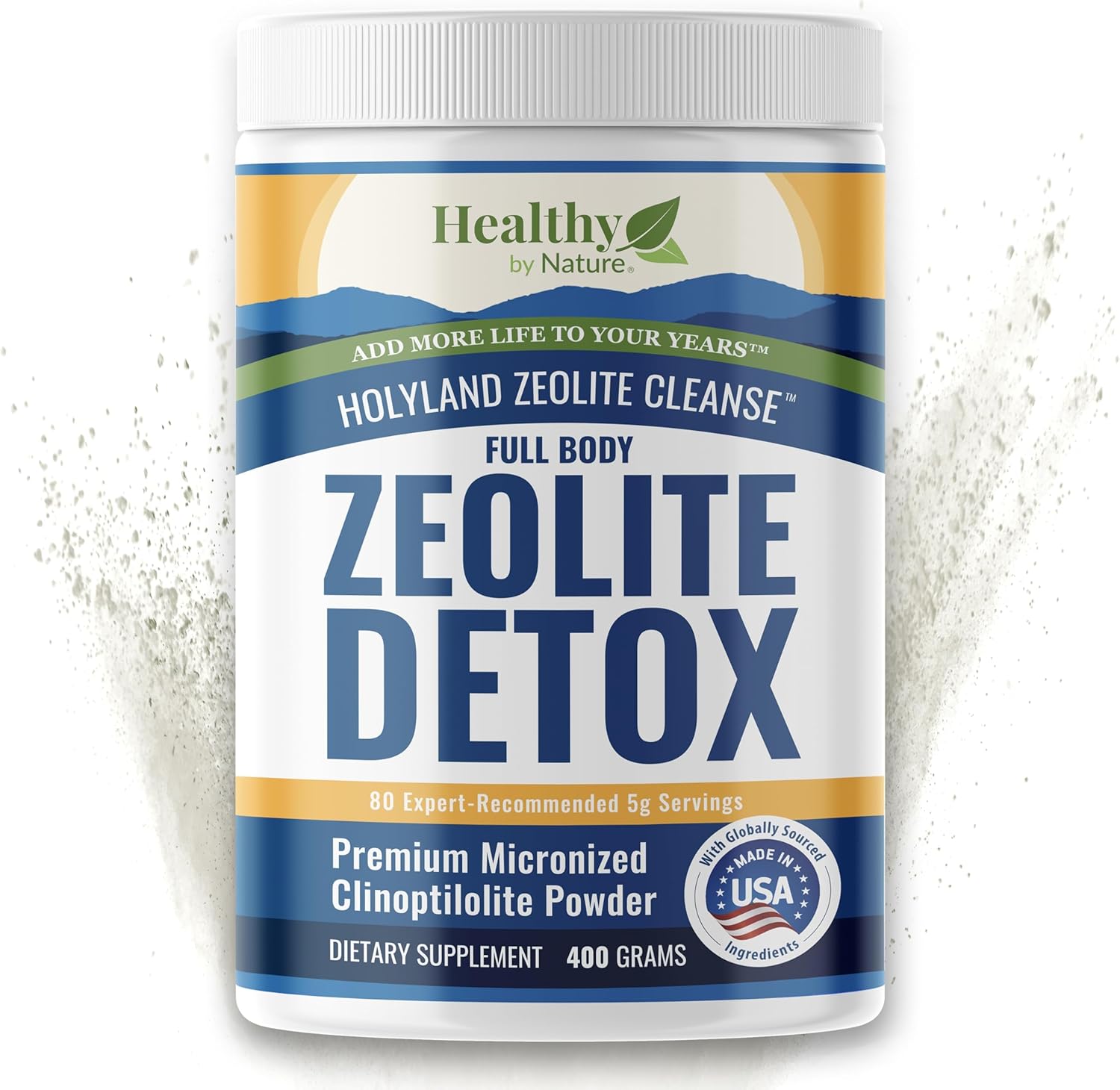 Holyland Zeolite Cleanse - Zeolite Detox Powder (7.05Oz 200 Gram) - Clinoptilolite Natural Activated - Micronized 0-25 - Full Body Detox For Women, Men - Supports Energy, Focus, Immunity, Gut Health