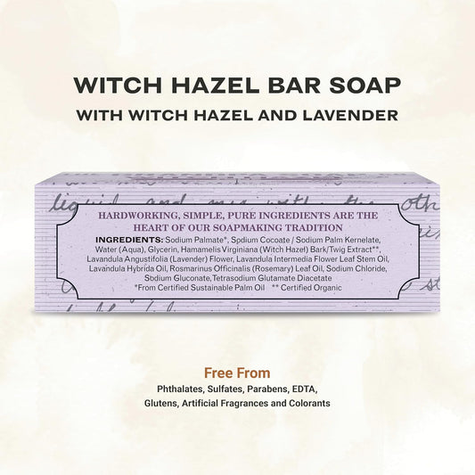 The Grandpa Soap Company Witch Hazel Bar Soap - Gently Tones Skin, With Witch Hazel And Lavender, Provides A Relaxing Effect, Vegan, For Face And Body, 4.25 Oz, 4 Pack