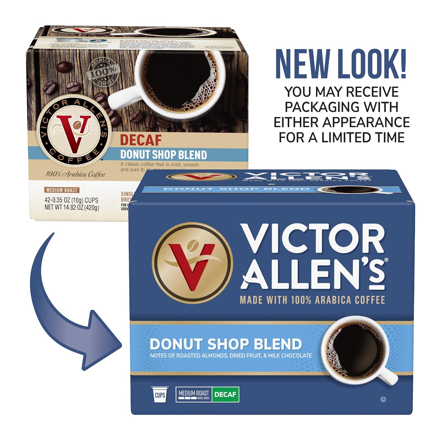 Victor Allen'S Coffee Decaf Donut Shop Blend, Medium Roast, 12 Count, Single Serve Coffee Pods For Keurig K-Cup Brewers