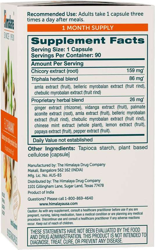 Himalaya Floravani, Balances Your Probiotic Flora, For Digestion, Gas, Nausea & Heartburn Relief, 271 Mg, 90 Capsules, 1 Month Supply