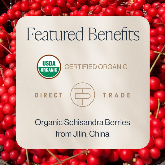 Rishi Tea Schisandra Berries Tea - Organic Loose Leaf Tea, Caffeine Free Pure Botanical, Ideal For Hot Or Iced Tea - 8.81 Ounces, 27+ Servings