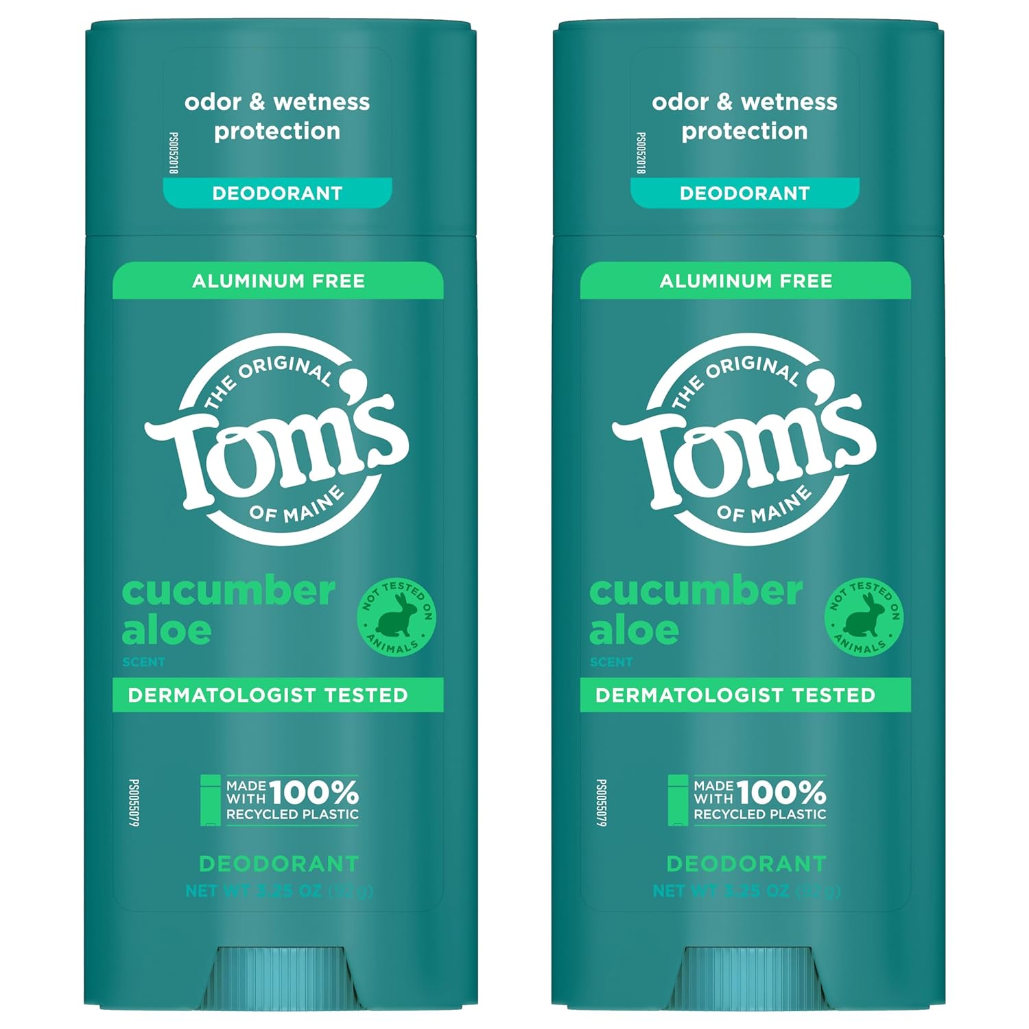 Tom’s of Maine Cucumber Aloe Natural Deodorant for Women and Men, Aluminum Free, 3.25 oz, 2-Pack