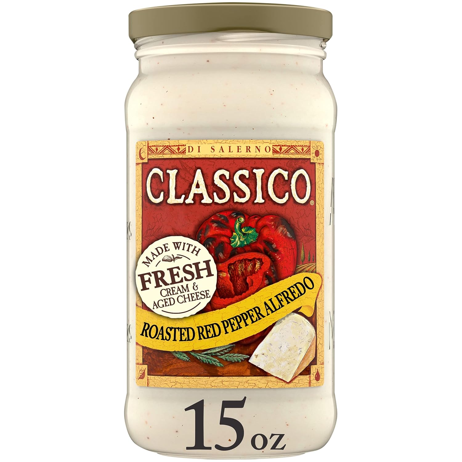 Classico Roasted Red Pepper Alfredo Pasta Sauce (15 Oz Jar)