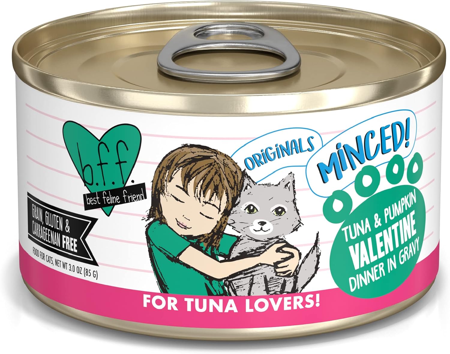 Weruva Best Feline Friend (B.F.F.) Tuna & Pumpkin Valentine With Tuna & Pumpkin In Gravy Cat Food, 3Oz Can (Pack Of 24)