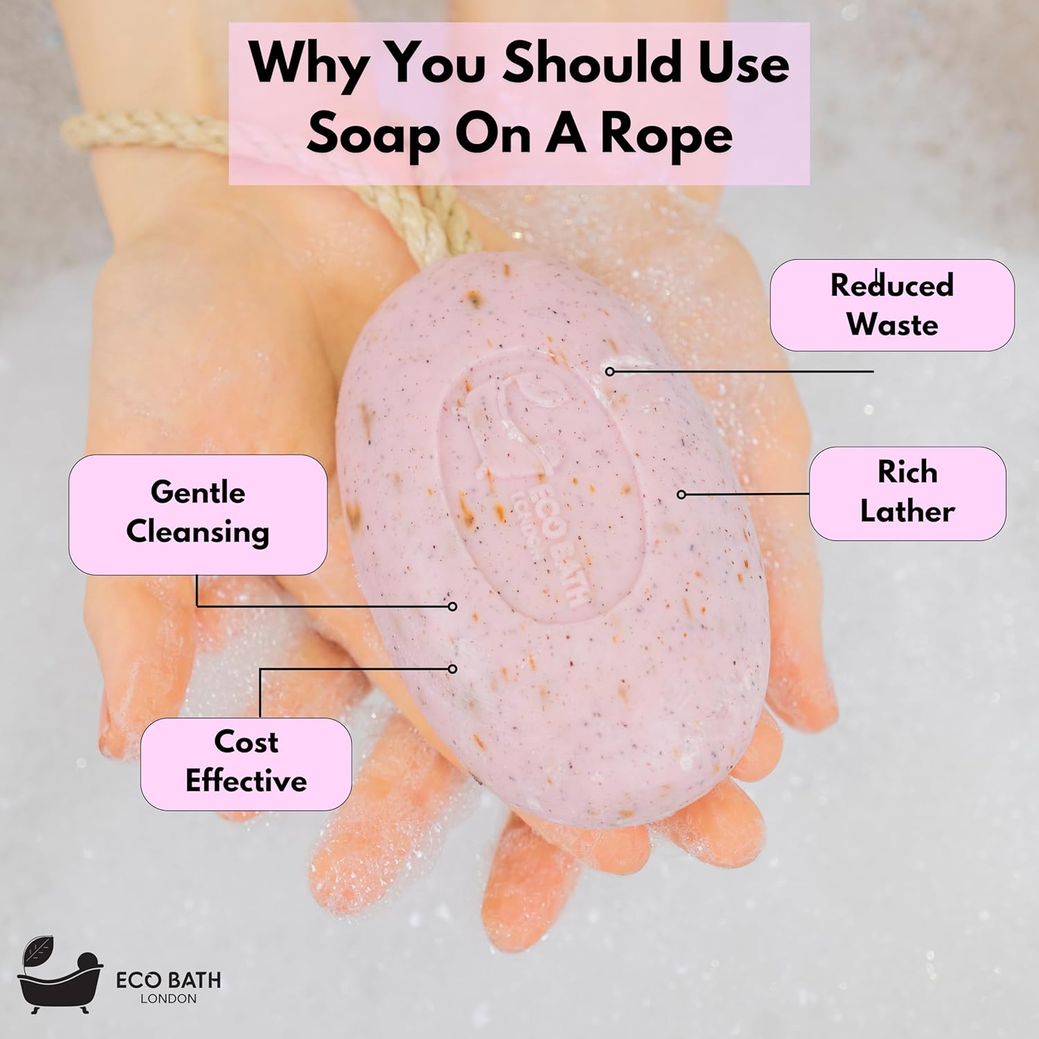 Eco Bath London Donkey`S Milk Soap On A Rope – Made In France – Traditionally Crafted Natural, Skin-Friendly, Long-Lasting & Moisturizing Soap 7.76 Oz (220 G) (Donkey`S Milk) : Beauty & Personal Care