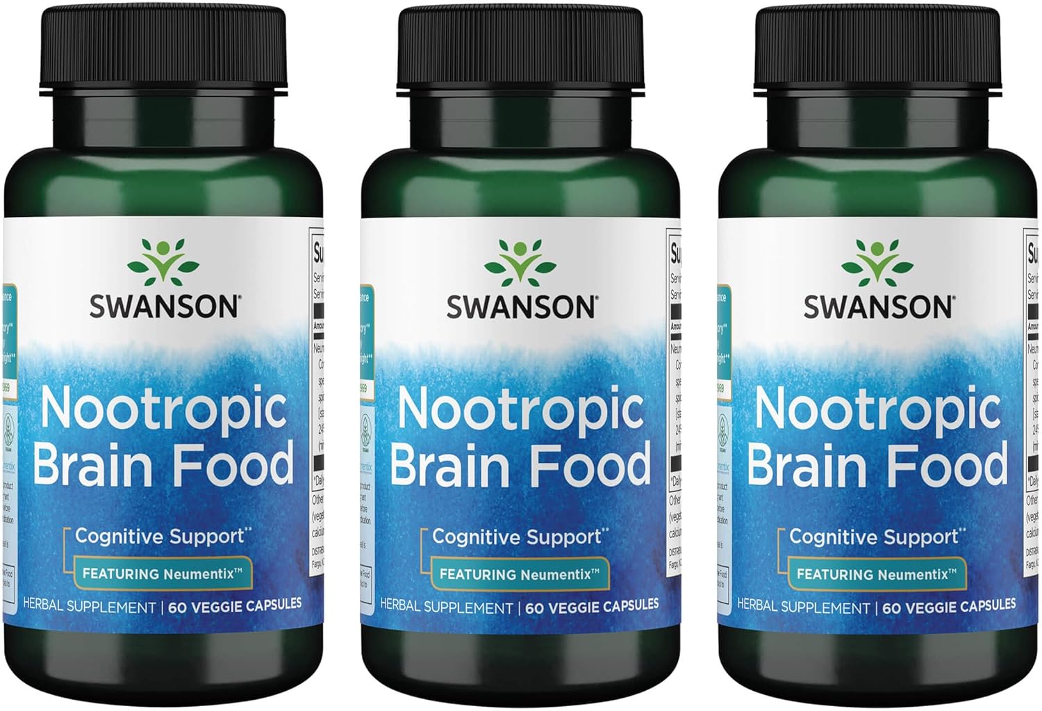 Swanson Nootropic Brain Food - Featuring Neumentix 450 Mg 60 Veg Caps 3 Pack